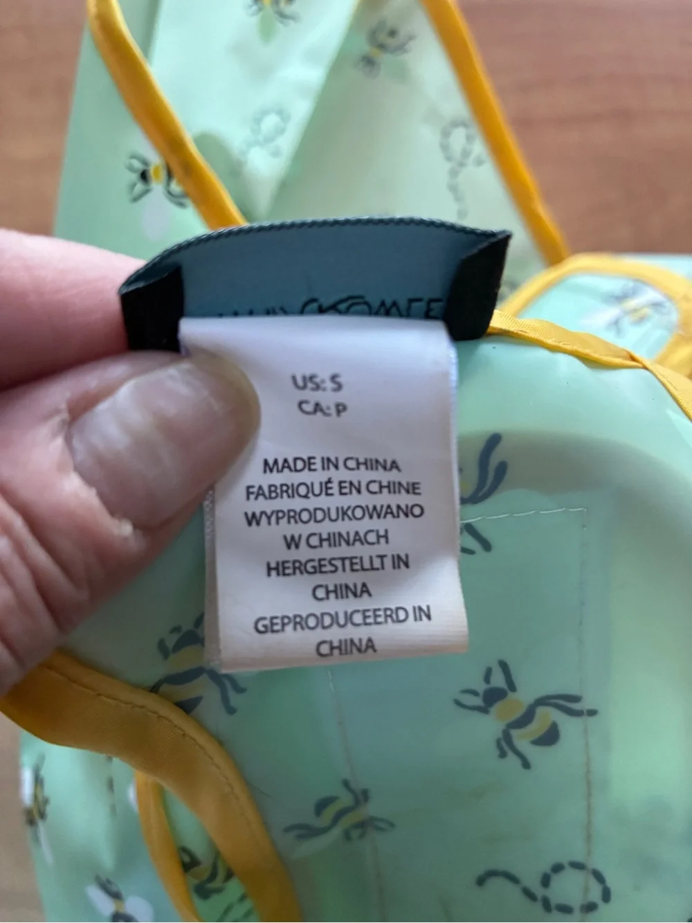 Cynthia Rowley Dog Raincoat Hooded Bumblebee Print Water Resistant Size Small
